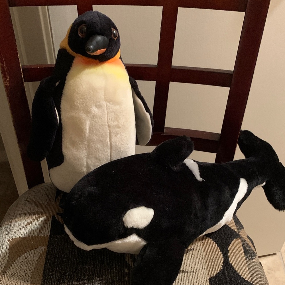 Penguin and Orca Plush Toys